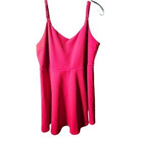 Lulus Womens Red Sleeveless Fit & Flare Dress 1X